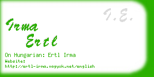 irma ertl business card